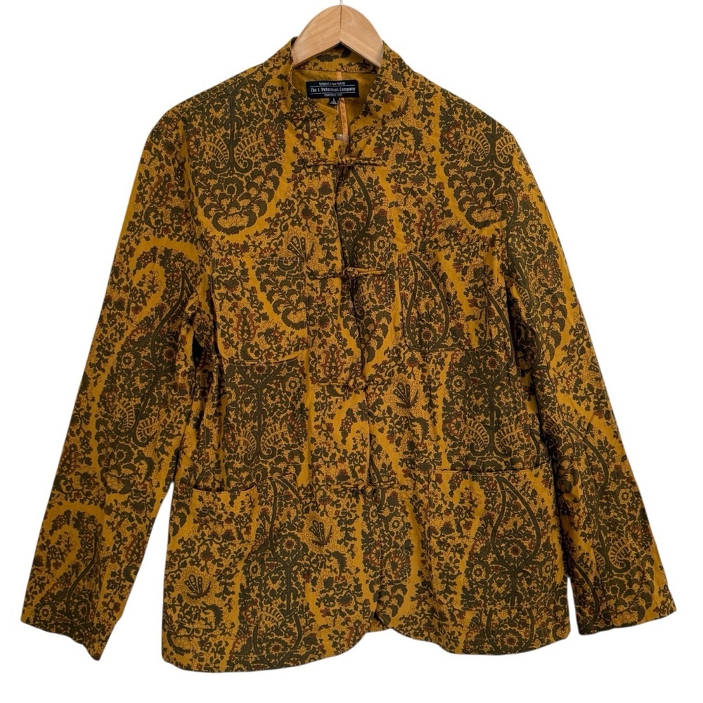 NWOT J. Peterman Paisley Mandarin Frog Closure Jacket Women’s Size L